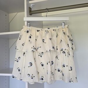 Universal Thread Cream Floral Mini Skirt